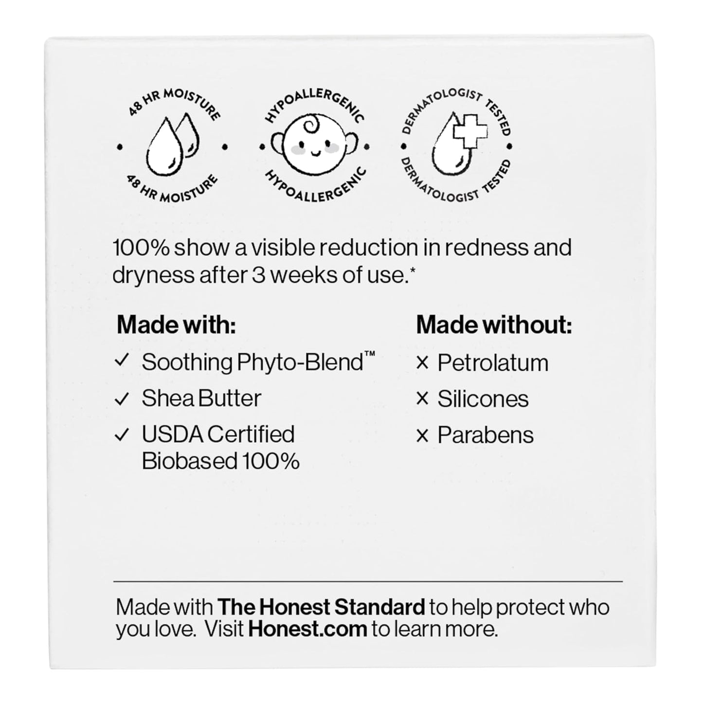 The Honest Company Sensitive Skin Rich Cream, Shea Butter, Blend of Bisabolol + Ginger Root Extract, Safe for Baby'S Sensitive Skin, Dermatologist Tested, Hypoallergenic, Fragrance Free, EWG Verified