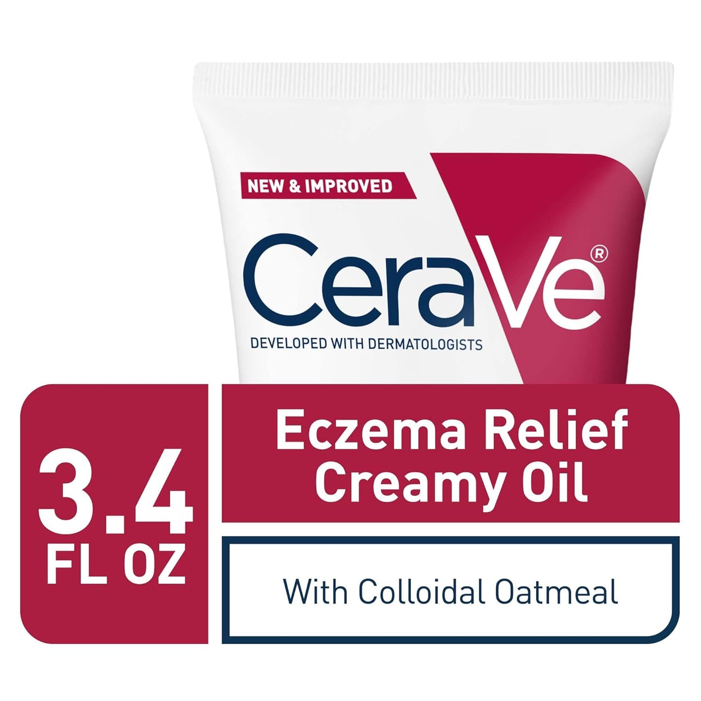 CeraVe Eczema Relief Creamy Body Oil 3.4 oz with Colloidal Oatmeal for itchy skin relief