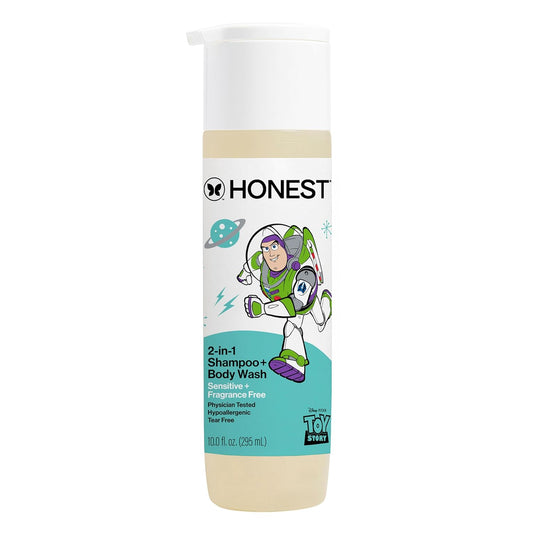 The Honest Company Cleansing 2-In-1 Shampoo + Body Wash, Gentle on Skin, Dermatologist Tested, Tear Free, Hypoallergenic, Disney and Pixar'S Toy Story, Sensitive Fragrance Free