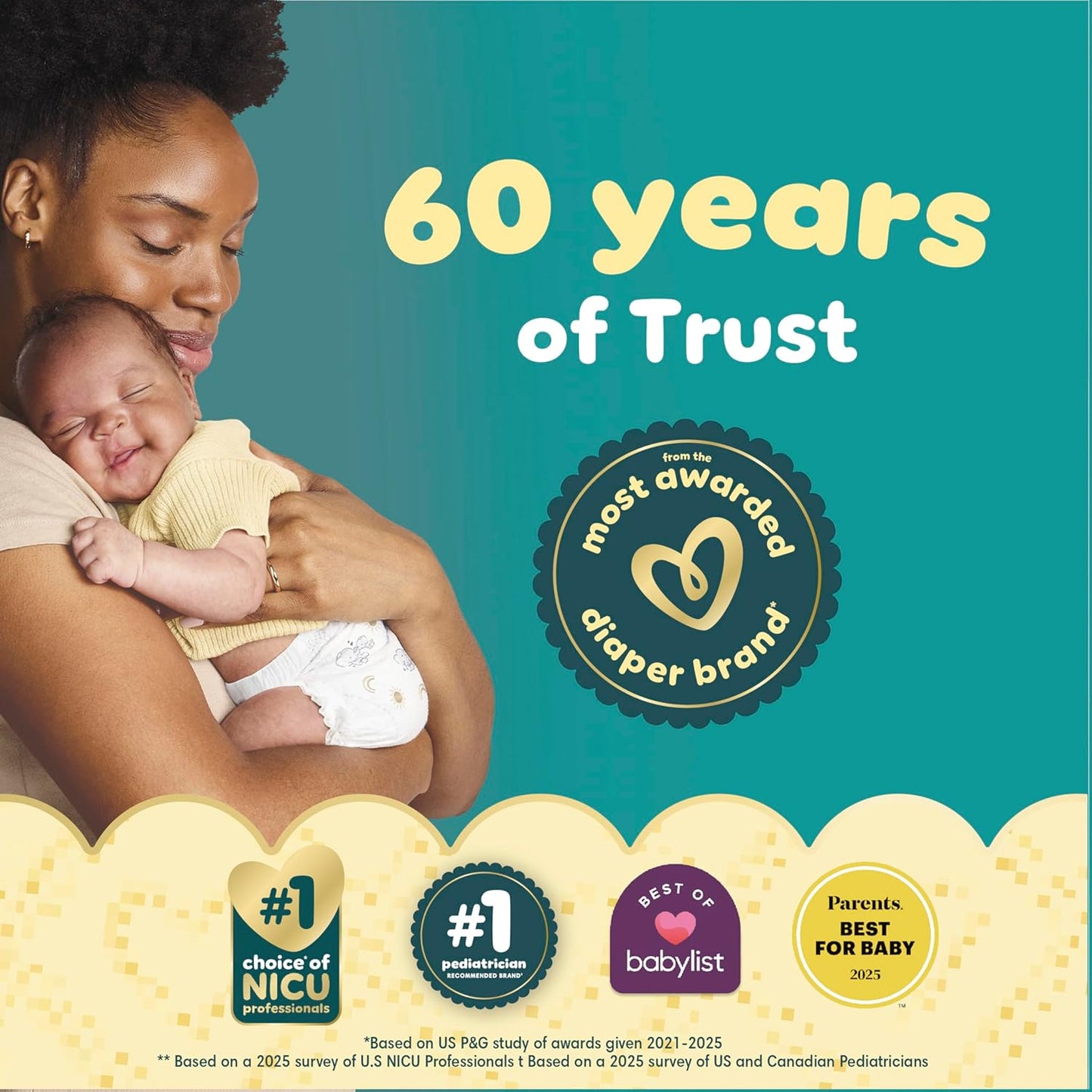 Pampers Swaddlers Diapers, Size 6 (23-44 Lbs), 84 Count, Absorbent, Keeps Baby Dry and Comfortable, Skin Safe Disposable Baby Diaper (Packaging May Vary)