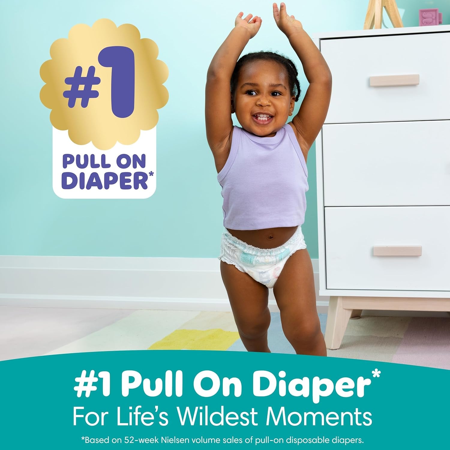 Pampers Diapers - Cruisers 360 - Size 6, 80 Count, Babyproof up to 100% Leakproof Pull-On Diaper
