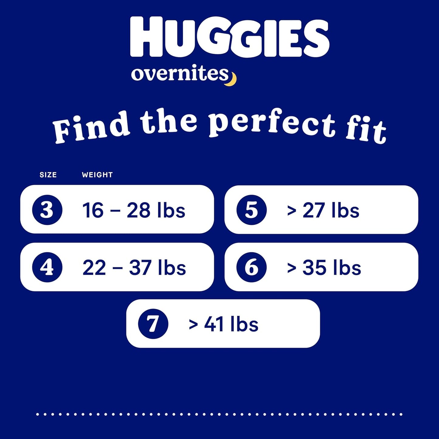 Huggies Overnites Size 7 Overnight Diapers (41+ Lbs), 32 Ct