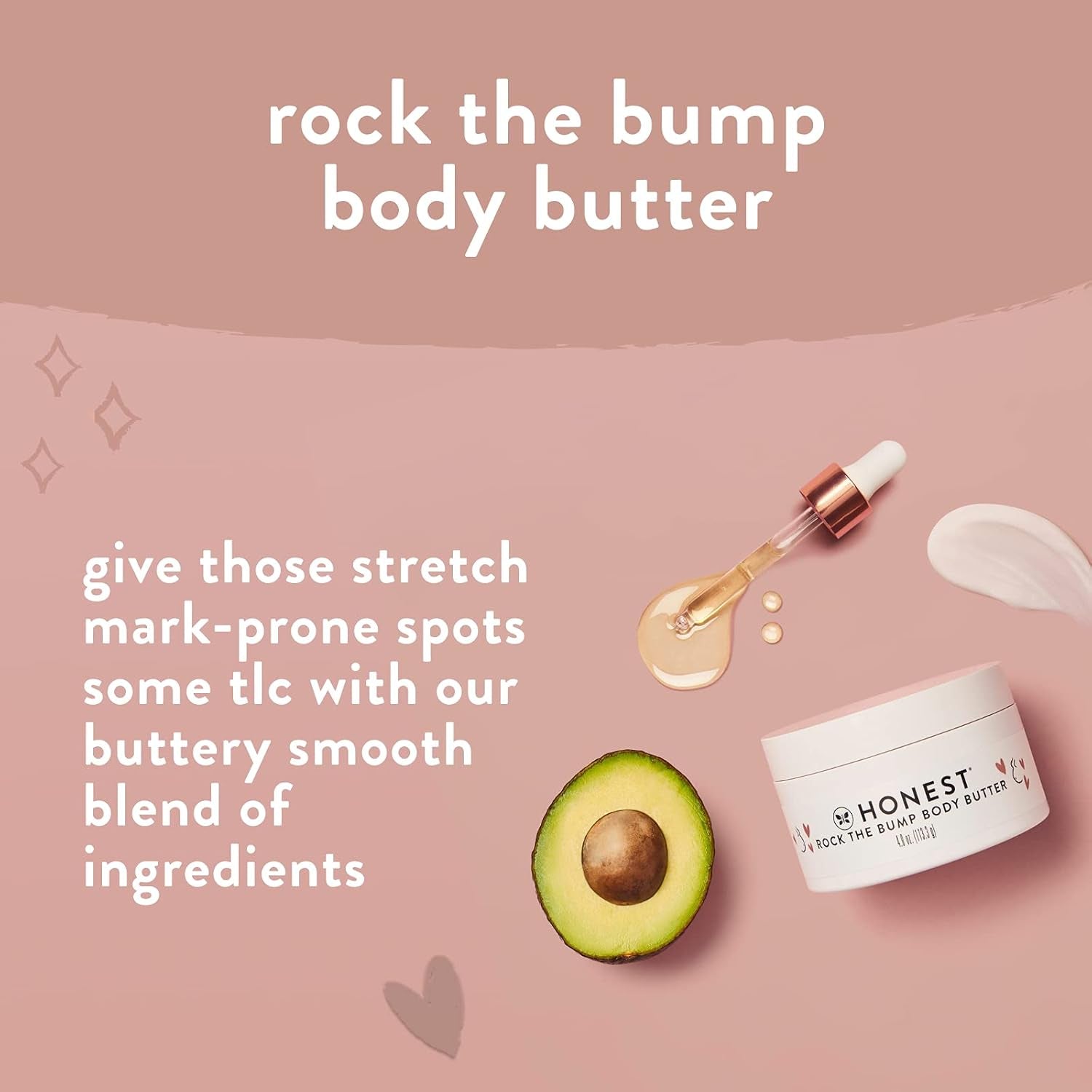 The Honest Company Mama Body and Belly Bump Love Bundle, Moisturizing Plant Based Oil and Stretch Mark Butter Cream