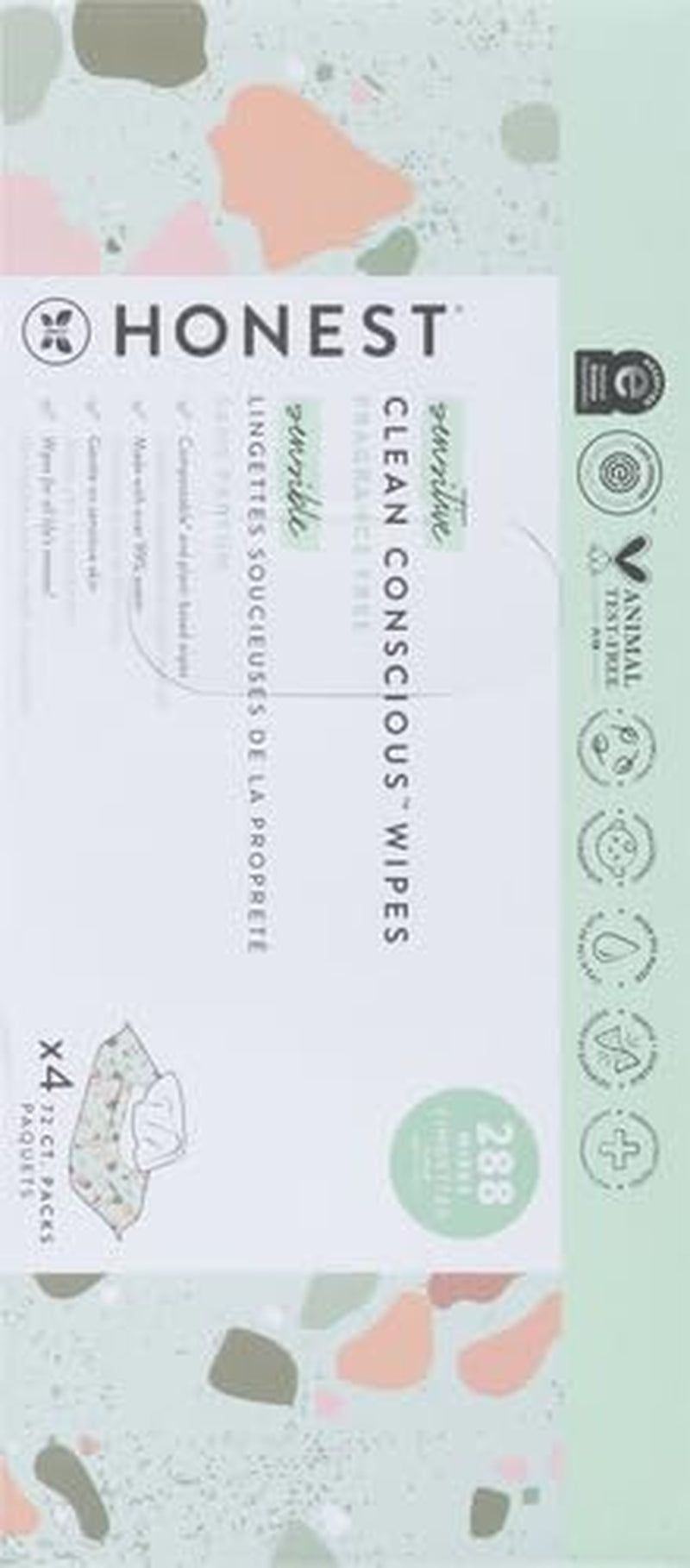 The Honest Company Hypoallergenic Multi-Use Baby Wipes for Sensitive Skin, Geo Mood, 288 Count (Pack of 3)