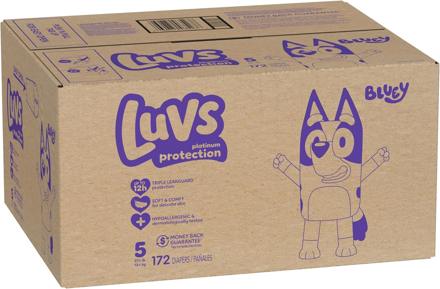 Luvs Diapers - Size 6, 144 Count, Bluey Platinum Protection Baby Diaper