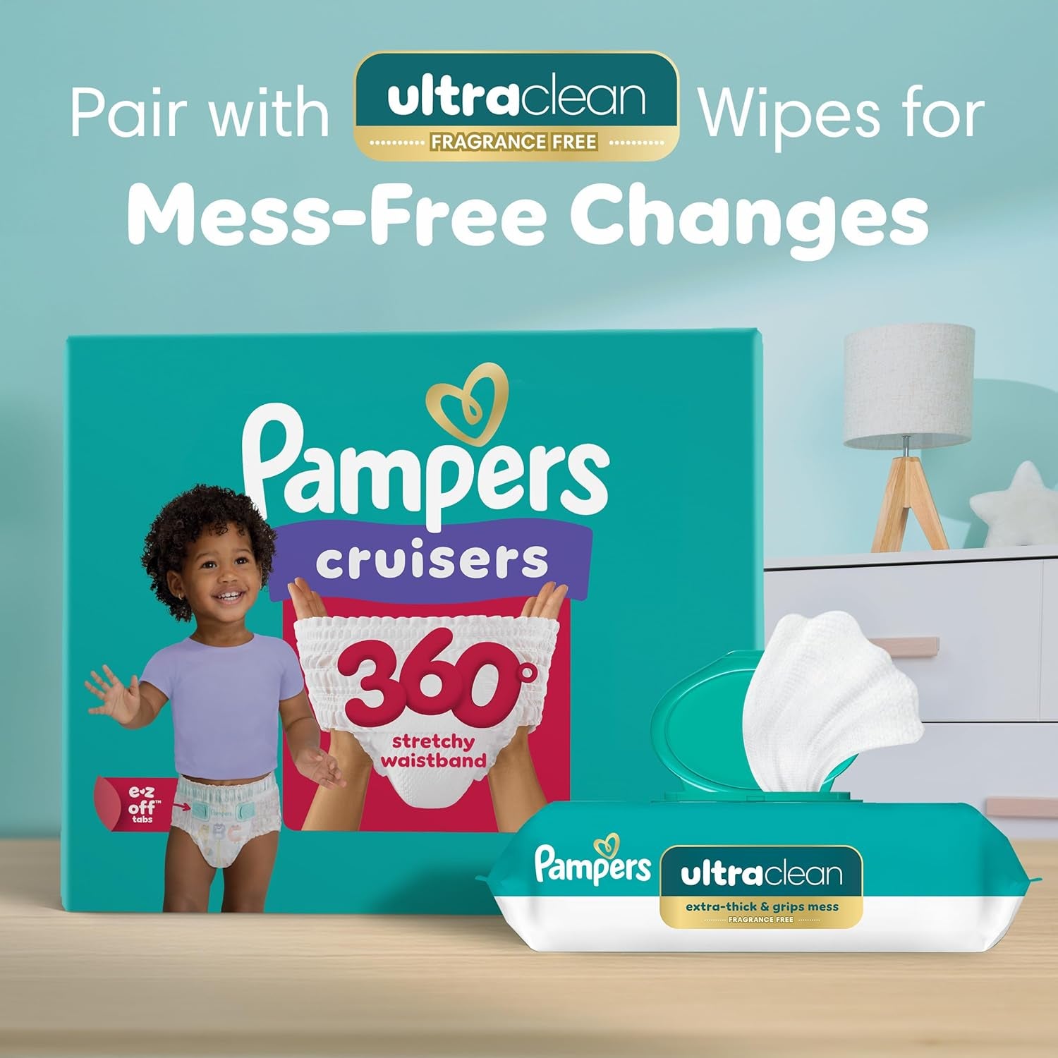 Pampers Diapers - Cruisers 360 - Size 6, 17 Count, Babyproof up to 100% Leakproof Pull-On Diaper (Packaging May Vary)