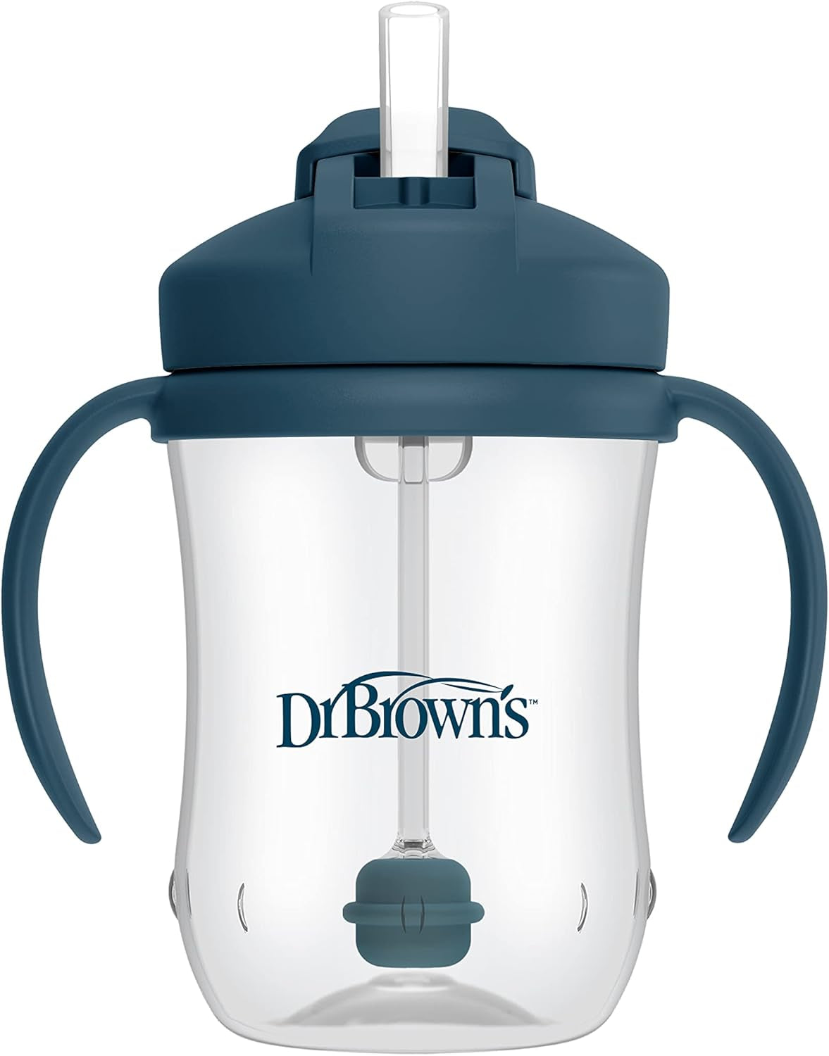 Dr. Brown'S Milestones Baby'S First Straw Cup, Training Cup with Weighted Straw, 9 Oz/270 Ml, Bpa-Free, 6M+, Dark Blue, 1-Pack