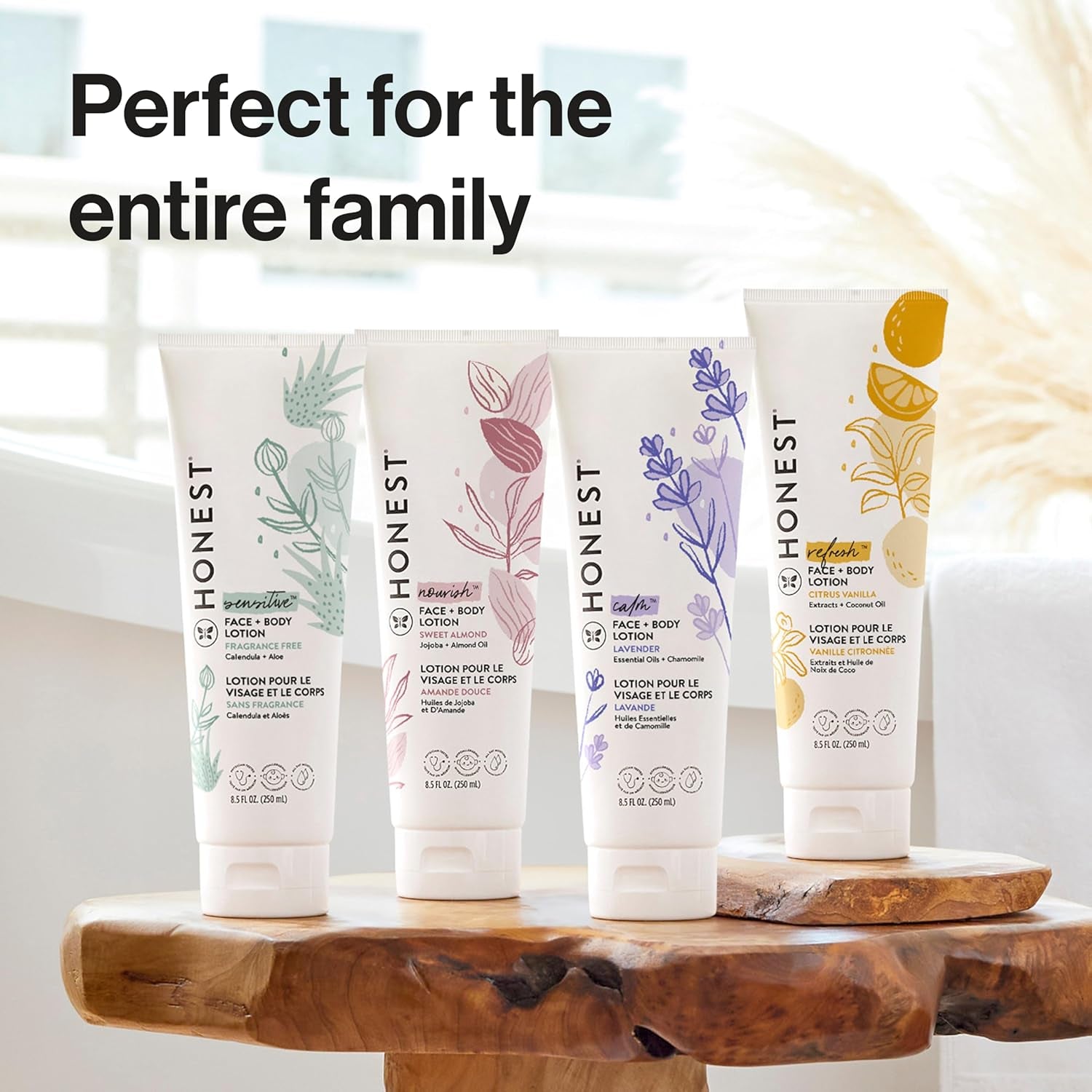 The Honest Company Hydrating Face and Body Lotion, Fast Absorbing, Naturally Derived, Hypoallergenic, Fragrance-Free, Sensitive, 8.5 Fl Oz