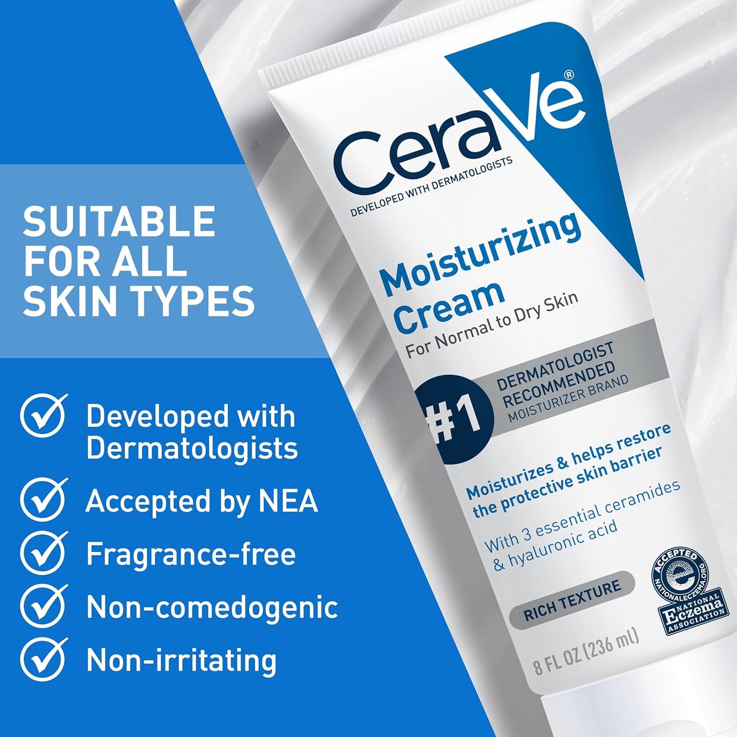 CeraVe Moisturizing Cream Face Body Moisturizer Fragrance Free 19 oz Tub New