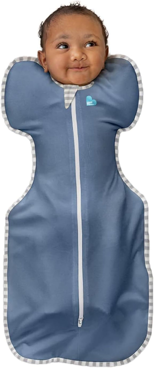 Love to Dream Swaddle UP, Baby Sleep Sack, Self-Soothing Swaddles for Newborns, Get Longer Sleep, Snug Fit Helps Calm Startle Reflex, New Born Essentials for Baby, 1.0 TOG, Medium 13-19 Lbs, Denim