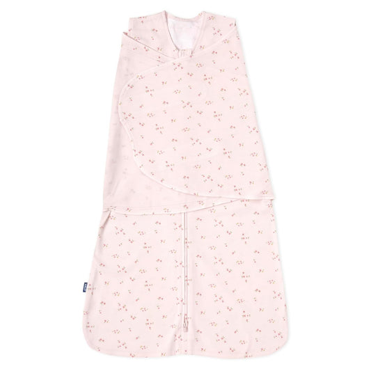 HALO 100% Cotton Sleepsack Swaddle, 3-Way Adjustable Wearable Blanket, TOG 1.5, Pink Floral, Newborn, 0-3 Months