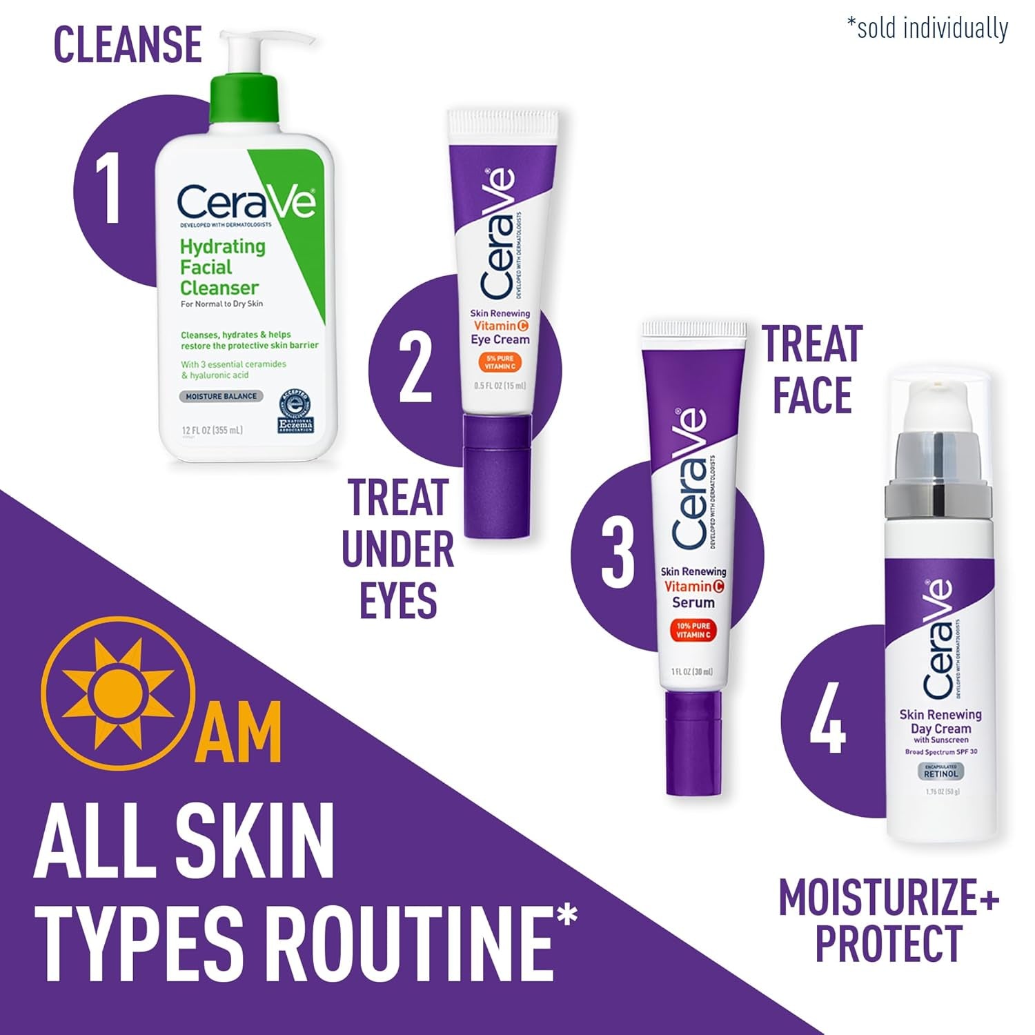 CeraVe Skin Renewing Vitamin C Eye Cream Dark Circles Puffiness 0.5 oz New