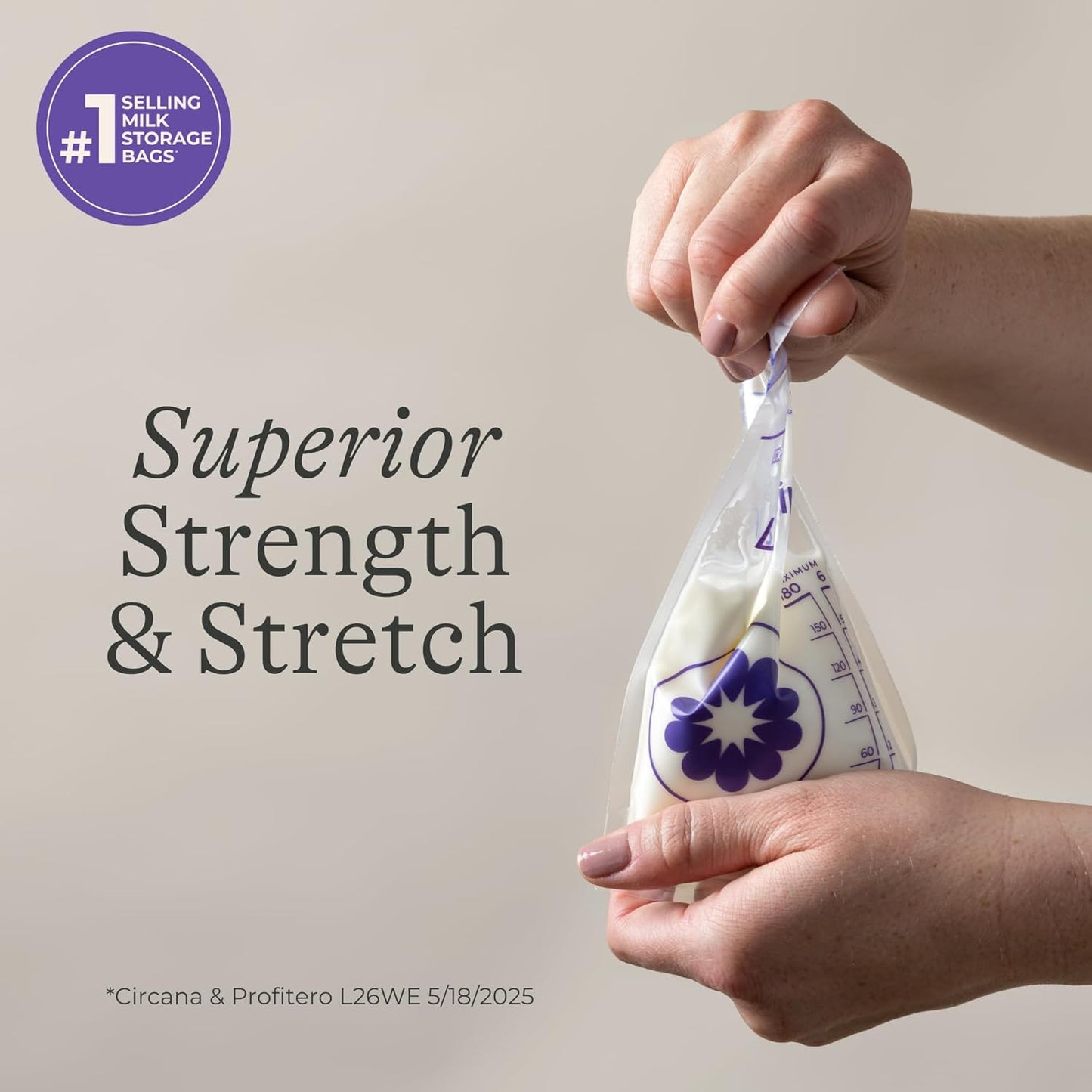 Lansinoh Breastmilk Storage Bags, 50 Count, Baby Essentials, Fast Freeze & Thaw Breast Milk Bags for Baby Bottle Feeding, Strength & Stretch, 6 Ounce