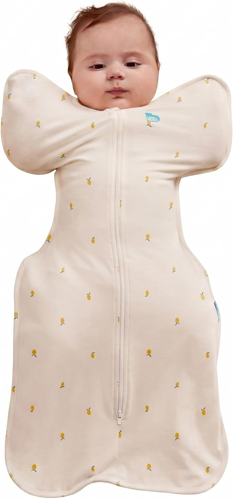 Love to Dream Swaddle UP, Silky-Lux 1.0 TOG, Luxurious 100% Viscose from Bamboo, Allow Baby to Sleep in Their Preferred Arms up Position, Snug Fit Calms Moro Reflex, 13-19 Lbs, Cream Lemons