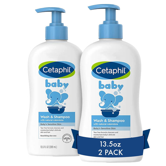Cetaphil Baby Wash & Shampoo, 13.5Oz Pack of 12, Hypoallergenic, Gentle Enough for Everyday Use, Soap Free