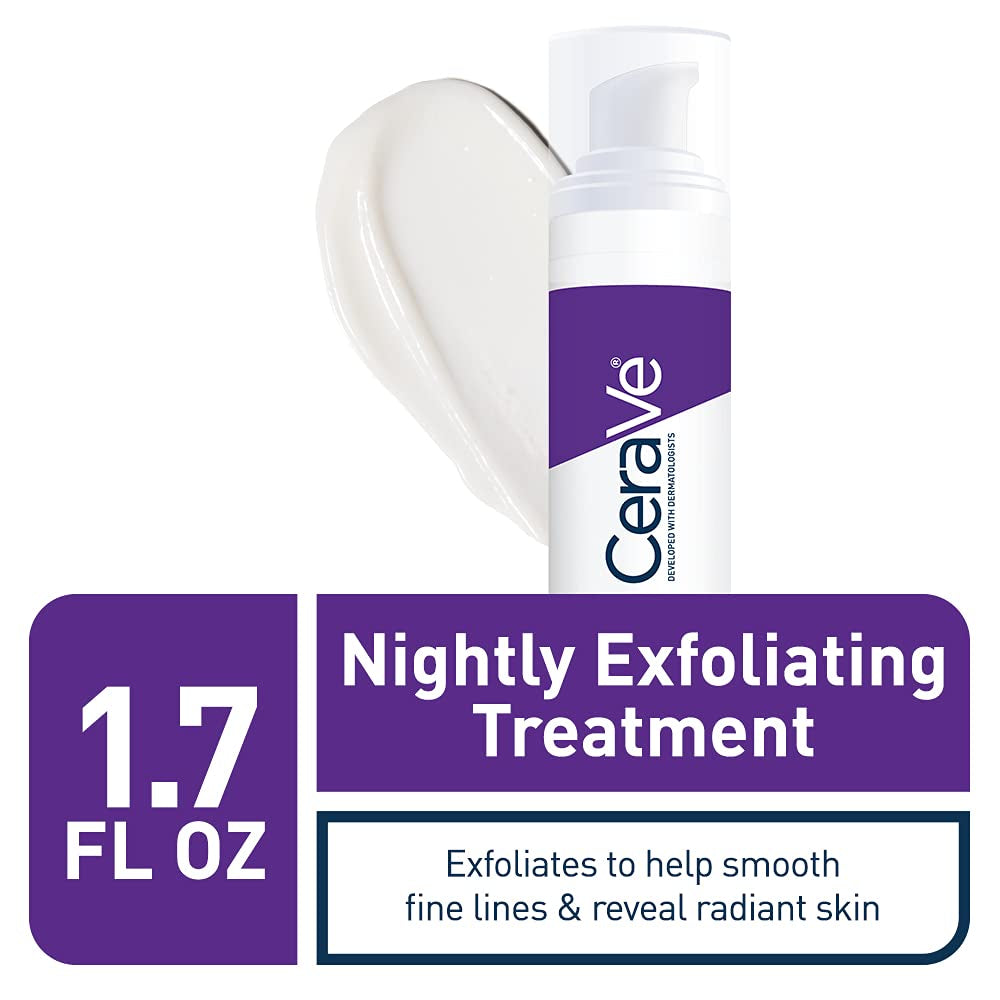 CeraVe exfoliating night cream in 1.7oz with smooth fine lines and reveal radiant skin benefits.