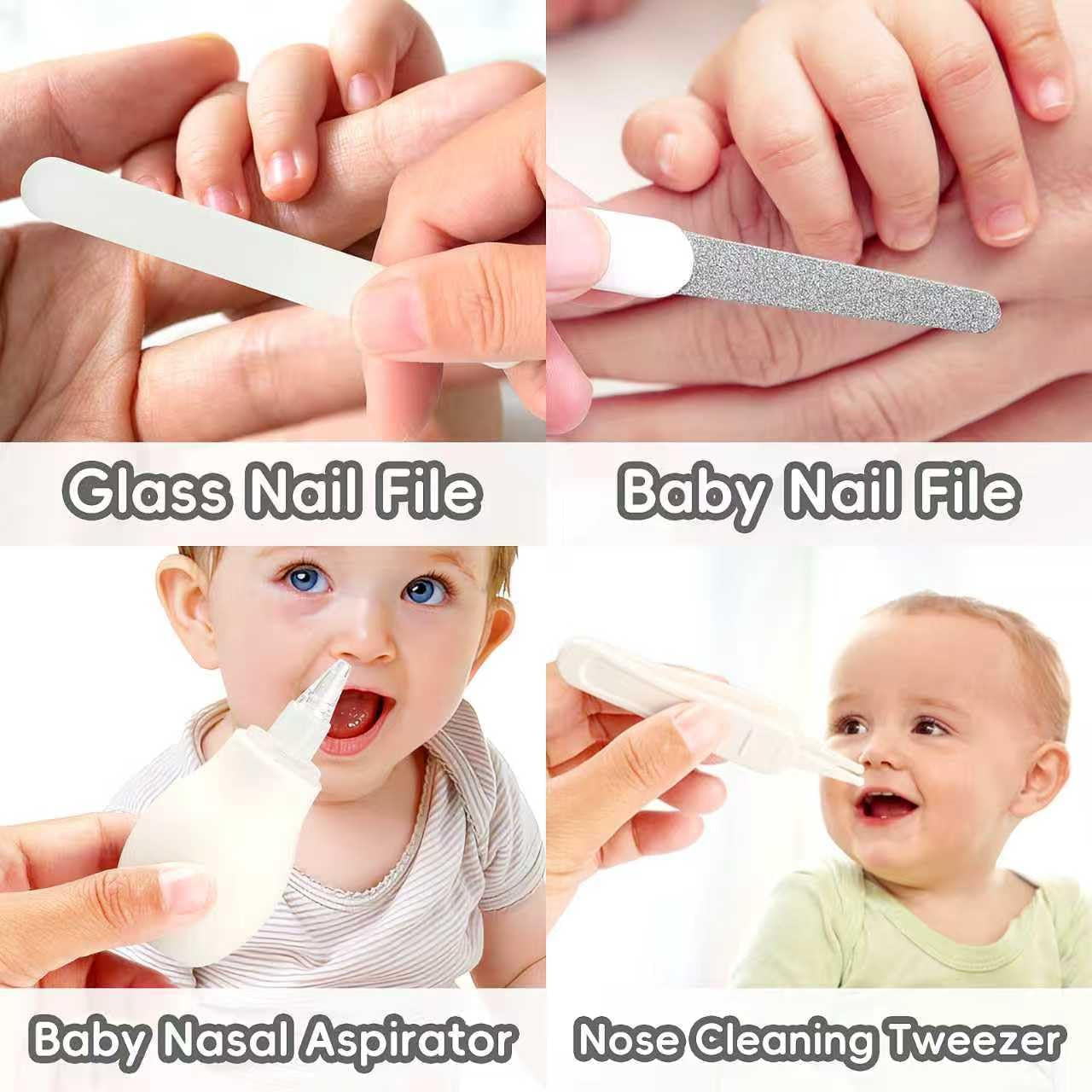 Baby Grooming Kit, Infant Safety Care Set with Hair Brush Comb Nail Clipper Nasal Aspirator,Baby Essentials Kit for Newborn Girls Boys (Pink)