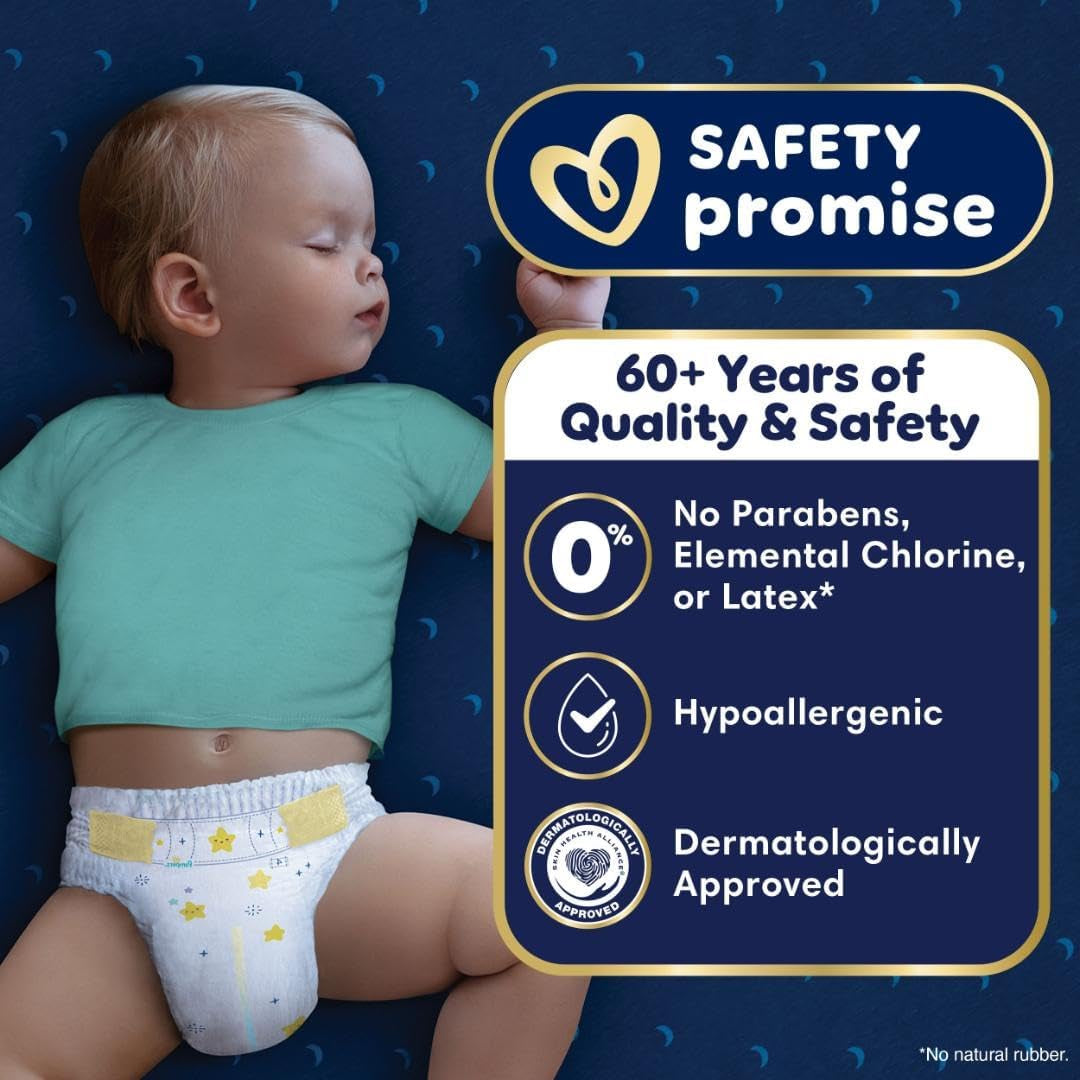 Pampers ZZZ Overnight Diapers, Size 5 (27+ Lbs), 88 Count, Nighttime Protection Disposable Baby Diaper, Night Time Leak and Skin Protection