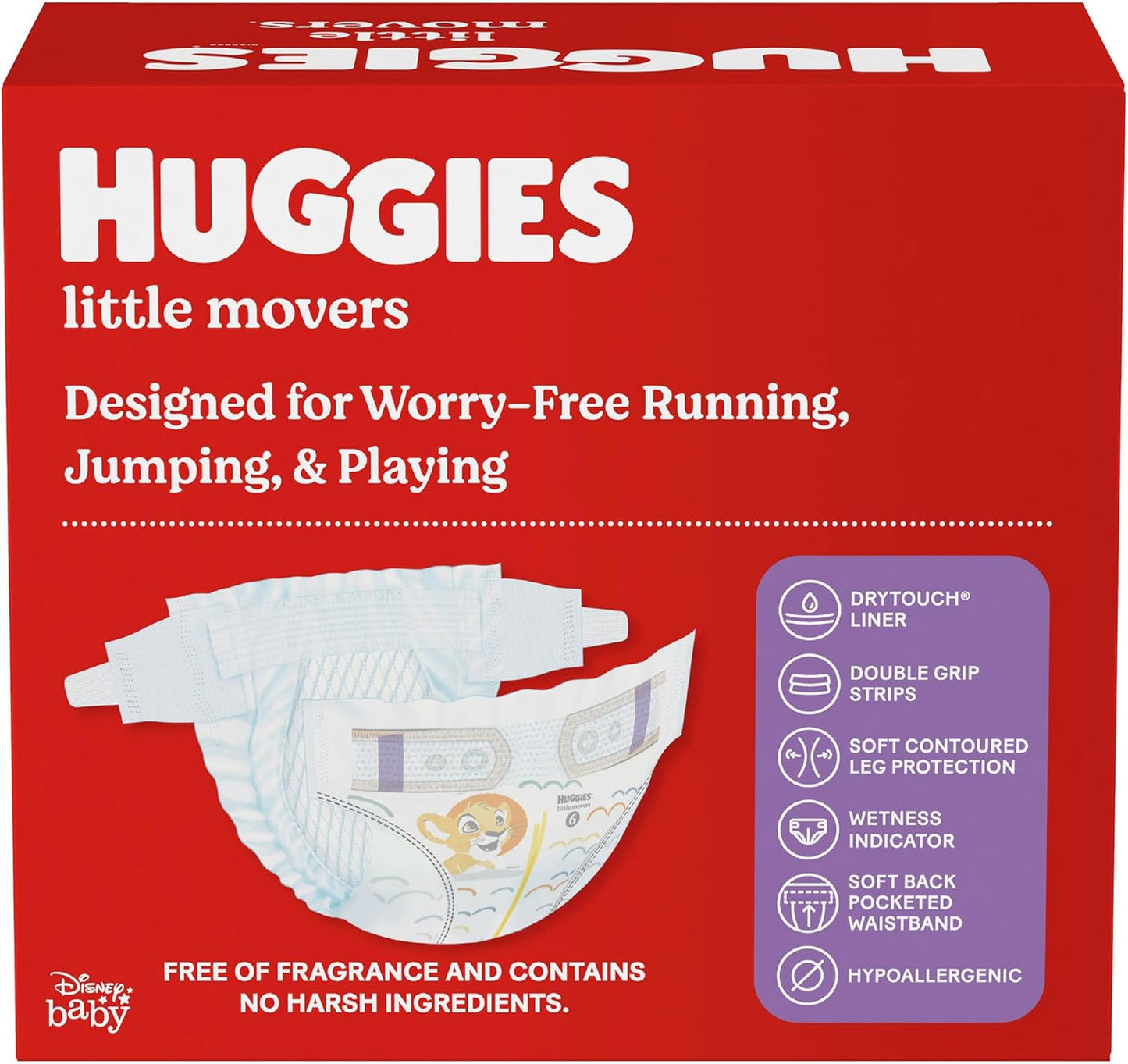 Huggies Size 6 Diapers, Little Movers Baby Diapers, Size 6 (35+ Lbs), 44 Count