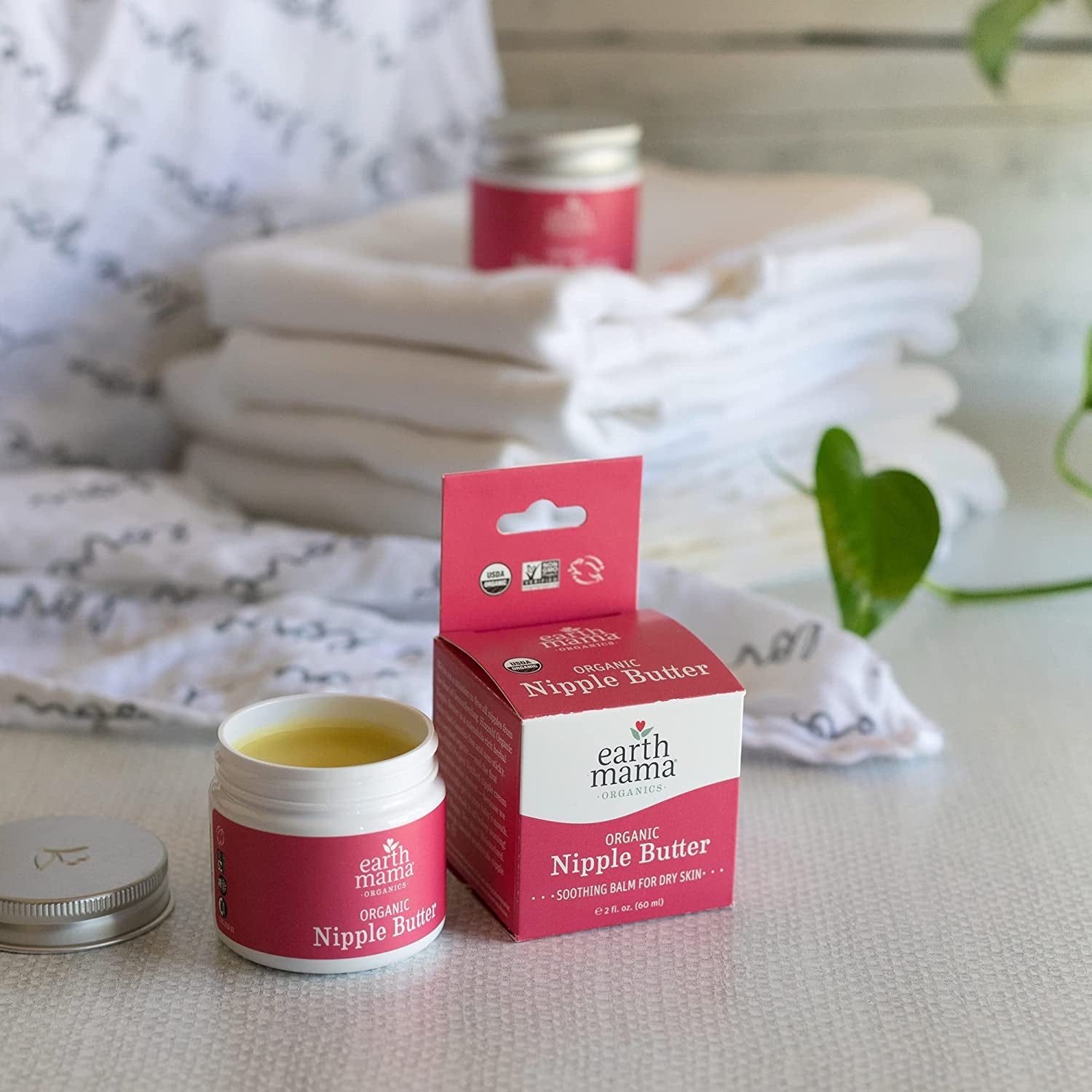 Earth Mama Organic Nipple Butter - 2 Fl Oz 6Pk - Lanolin-Free Nipple Cream - Safe, Soothing Balm for Breastfeeding - Postpartum Essentials for Nursing
