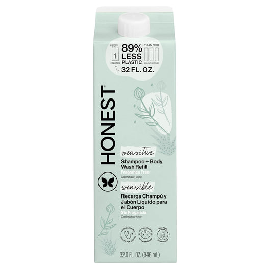The Honest Company 2-In-1 Cleansing Shampoo + Body Wash, Gentle Enough for Baby, Dermatologist Tested, Tear-Free, Hypoallergenic, Fragrance-Free