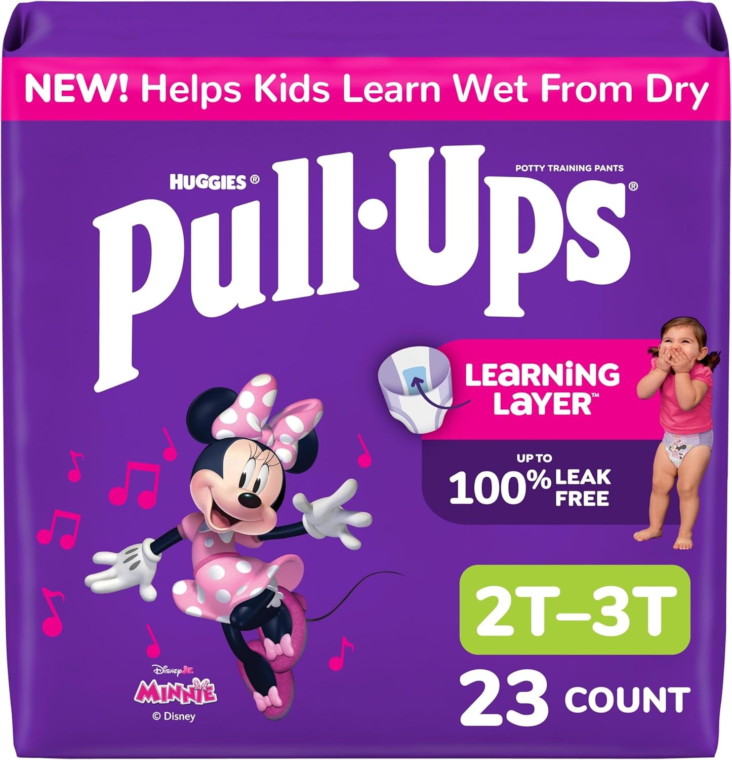 Pull-Ups Girls' Potty Training Pants, Size 2T-3T Training Underwear (16-34 Lbs), 23 Count
