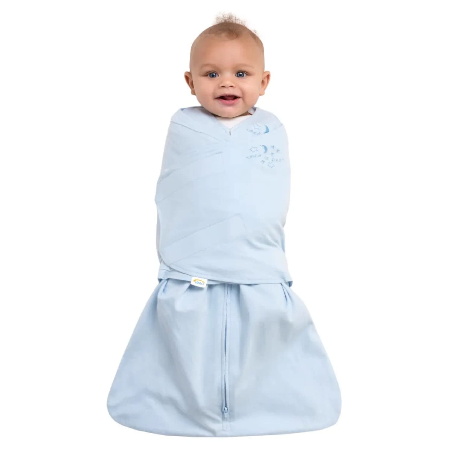 HALO 100% Cotton Sleepsack Swaddle, 3-Way Adjustable Wearable Blanket, TOG 1.5, Floral Vintage Stripe, Newborn, 0-3 Months