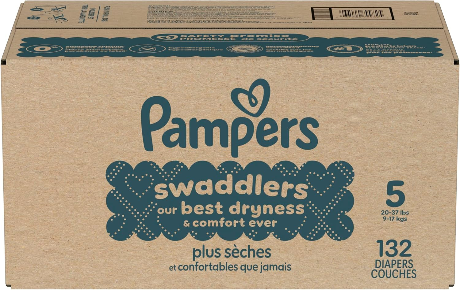 Pampers Swaddlers Diapers, Size 0 (Up to 10 Lbs), 140 Count, Absorbent, Keeps Baby Dry and Comfortable, Skin Safe Disposable Baby Diaper (Packaging May Vary)