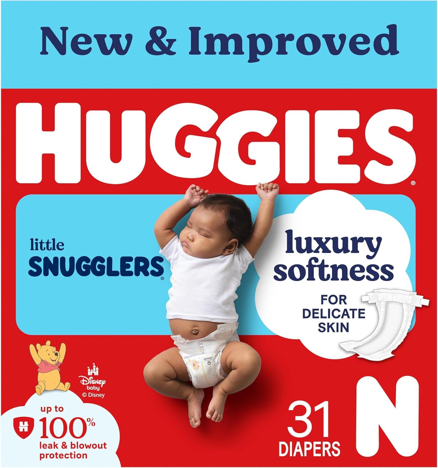Huggies Size 5 Diapers, Little Snugglers Baby Diapers, Size 5 (27+ Lbs), 104 Count, Packaging May Vary