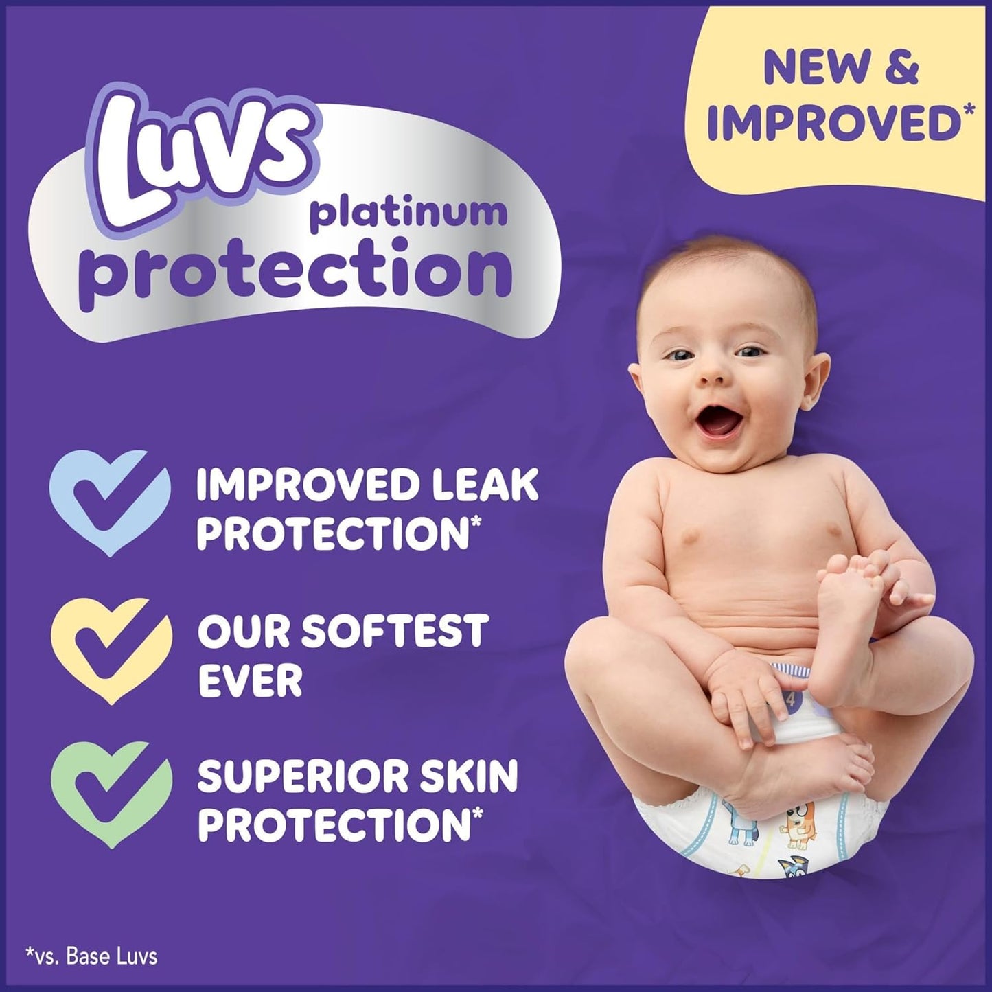 Luvs Size 4 Baby Diapers, Platinum Protection Bluey Diapers for Day & Night, Size 4, 198 Count (Packaging May Vary)
