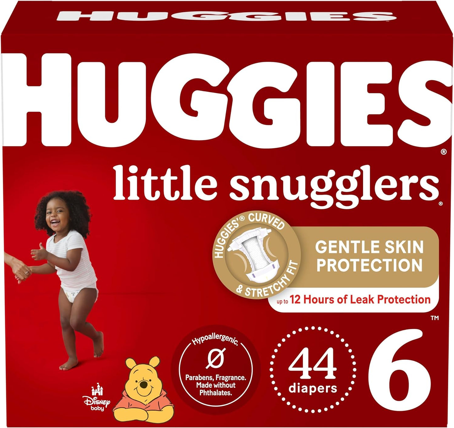Huggies Size 6 Diapers, Little Snugglers Baby Diapers Size 6 (35+ Lbs), 44Ct