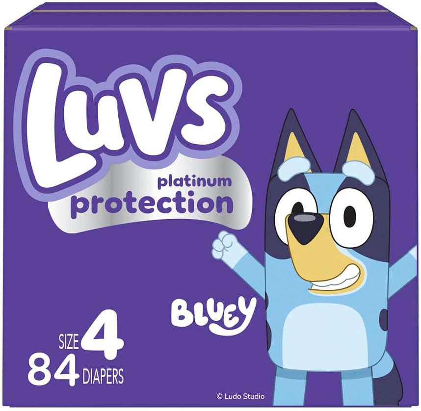 Luvs Diapers - Size 4, 84 Count, Bluey Platinum Protection Baby Diaper