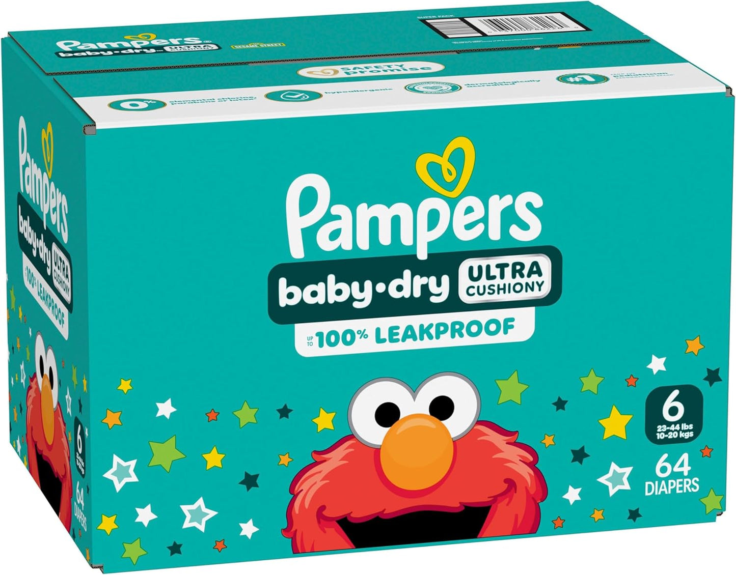 Pampers Diapers - Baby Dry - Size 6, 64 Count, Absorbent Disposable Infant Diaper (Packaging May Vary)