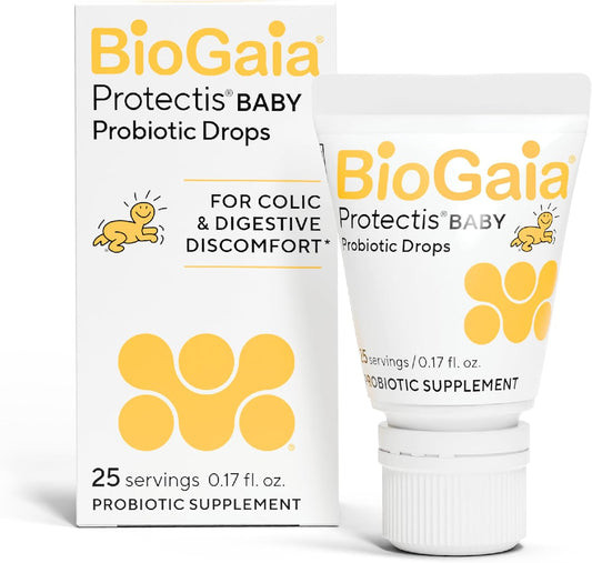 Biogaia Protectis Baby Probiotic Drops | Baby Essentials for Colic & Gas Relief | Safe for Newborns | Ease Crying, Fussing, Colic, Gas, Spit-Ups & Constipation | No Dairy, Soy & Gluten | 5Ml