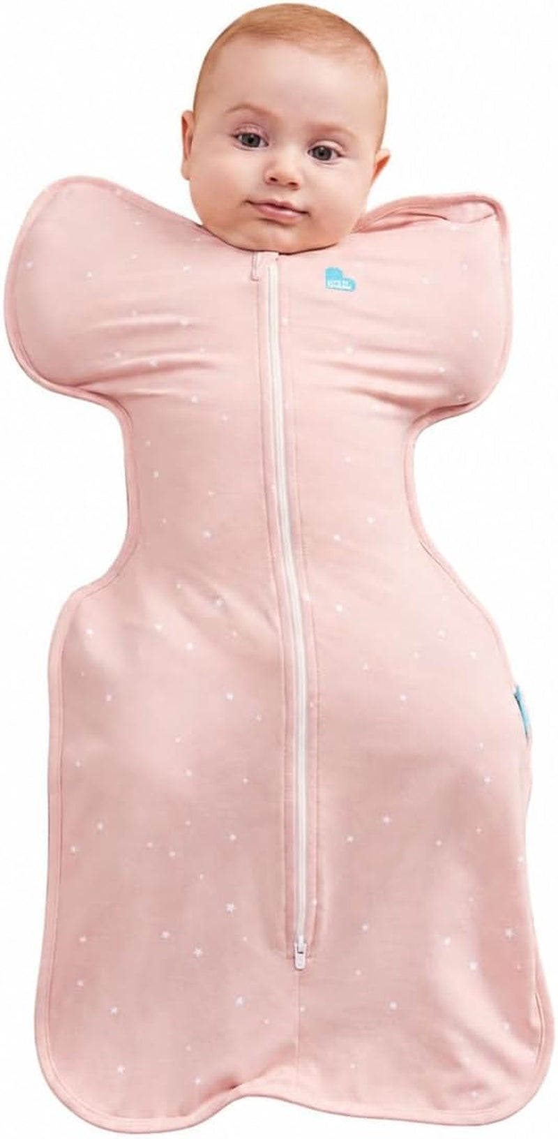 Love to Dream Swaddle UP, Baby Sleep Sack, Self-Soothing Swaddles for Newborns, Snug Fit Helps Calm Startle Reflex, New Born Essentials for Baby, 1.0 TOG, Medium 13-19 Lbs, Powder Pink Twinkle