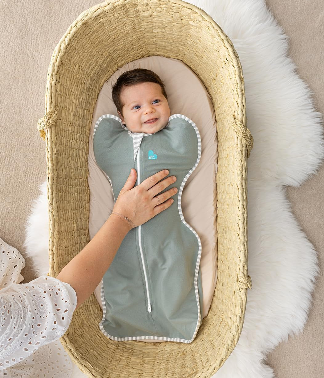 Love to Dream Swaddle UP, Baby Sleep Sack, Self-Soothing Swaddles for Newborns, Improves Sleep, Snug Fit Helps Calm Startle Reflex, New Born Essentials for Baby, 1.0 TOG, Newborn 5-8.5 Lbs, Deep Olive