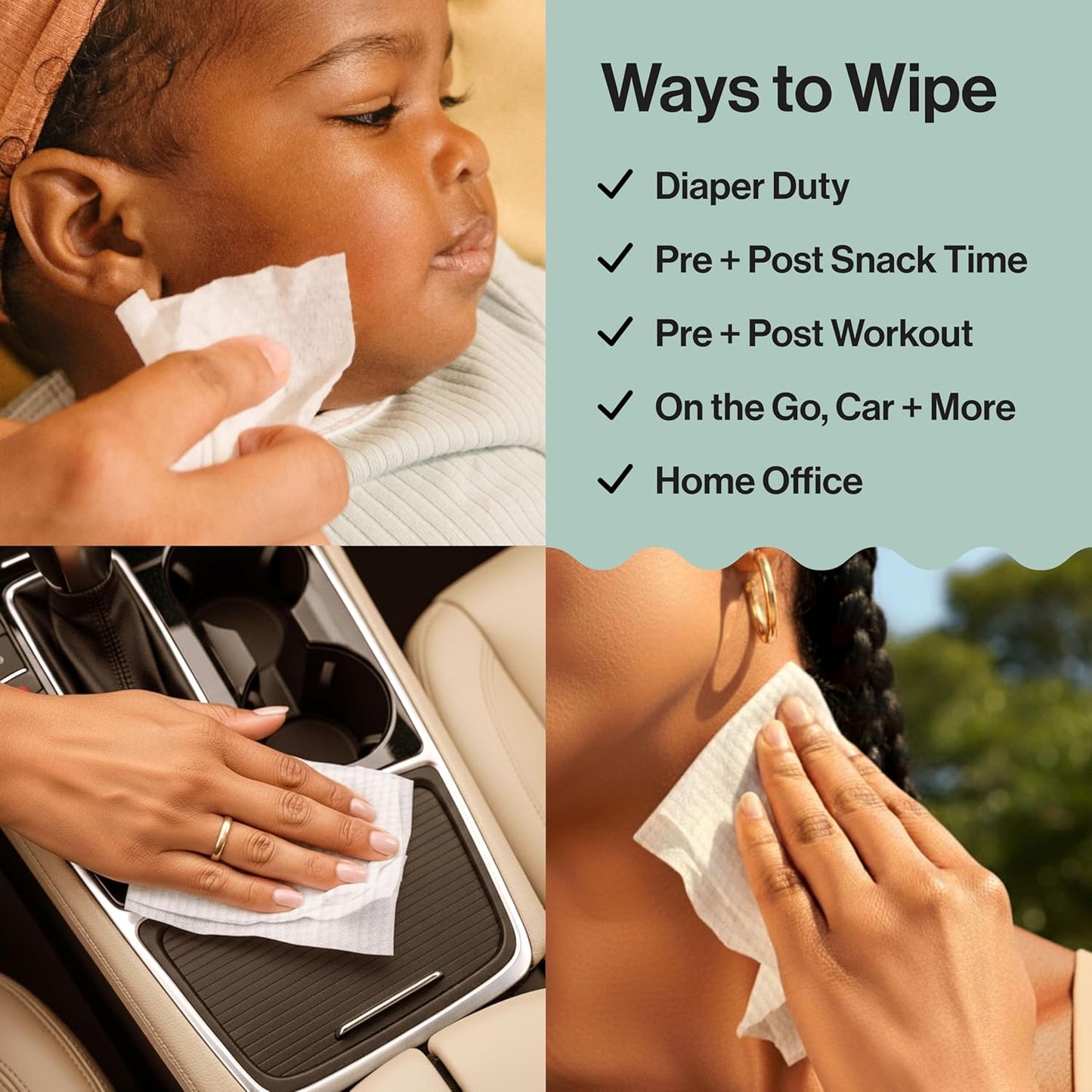 The Honest Company Hypoallergenic Multi-Use Baby Wipes for Sensitive Skin, Geo Mood, 288 Count (Pack of 3)