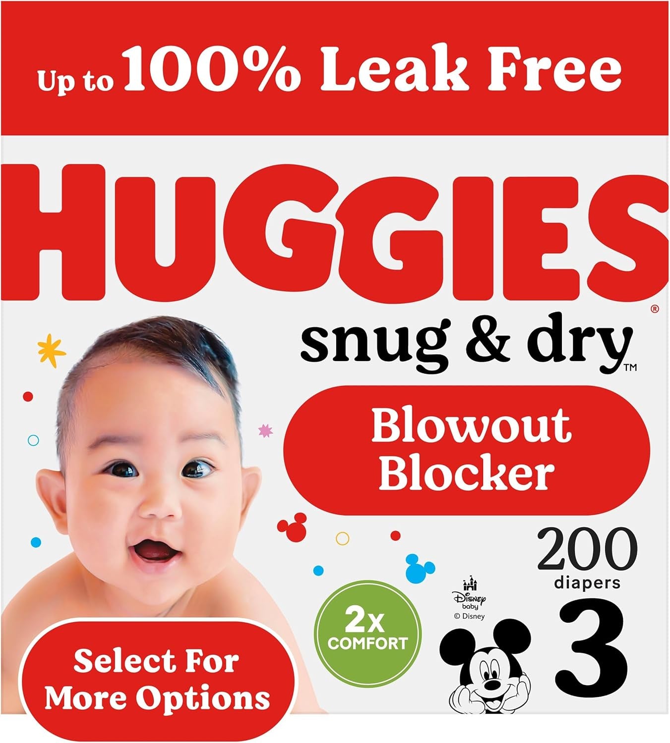 Huggies Size 3 Diapers, Snug & Dry Baby Diapers, Size 3 (16-28 Lbs), 200 Count