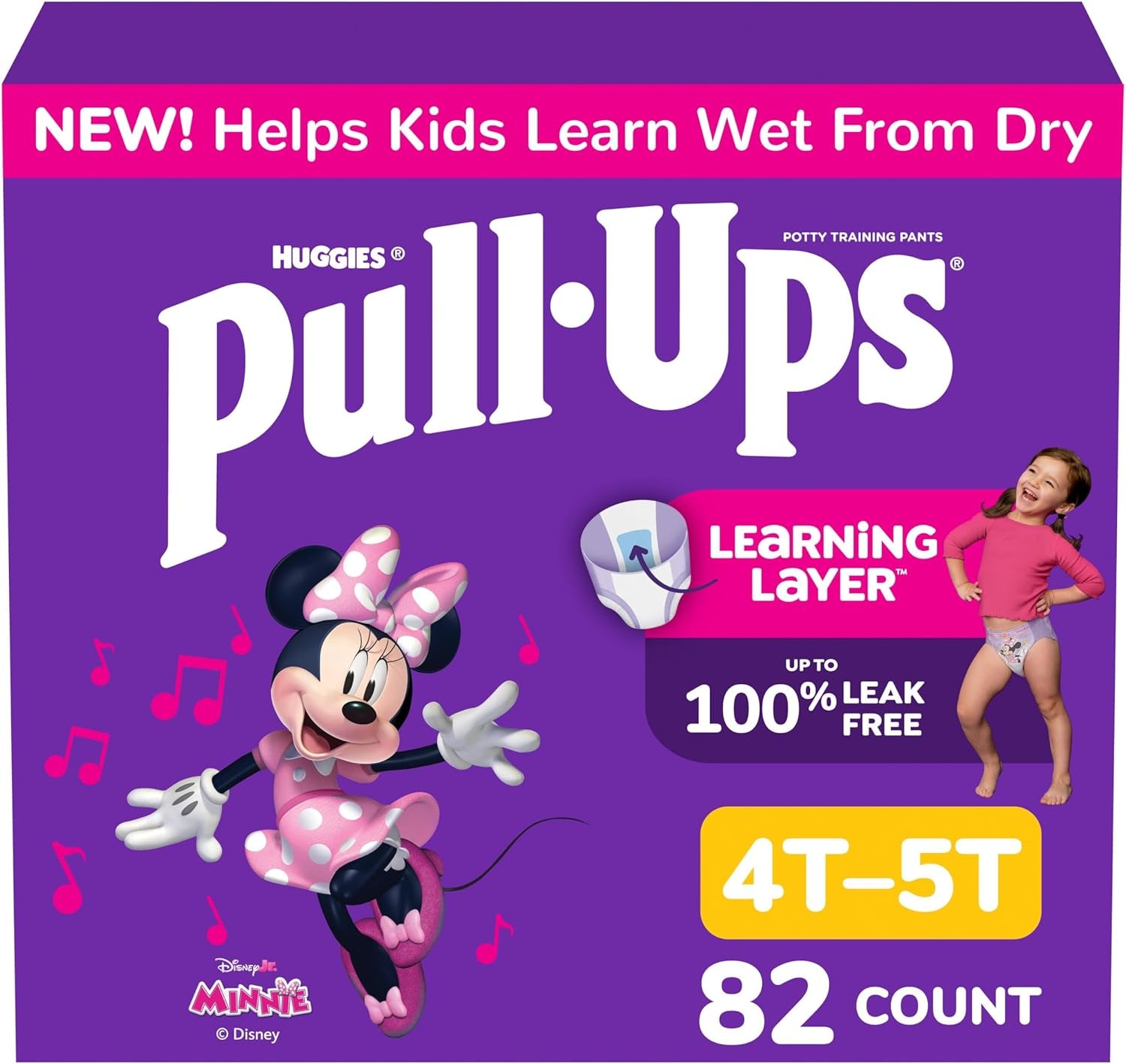 Pull-Ups Girls' Potty Training Pants, Size 4T-5T Training Underwear (38-50 Lbs), 82 Count