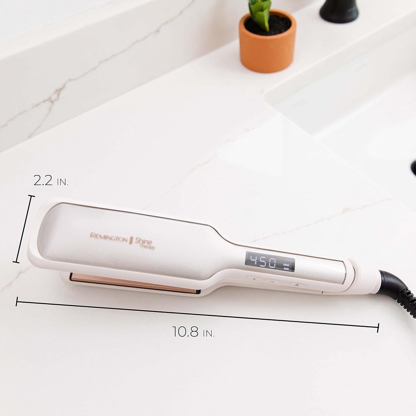 Shine Therapy 2 Inch Hair Straightener, Flat Iron Infused with Argan Oil & Keratin, Professional Ceramic Flat Iron for Less Frizz, Shiny & Smooth Hot Styling Tools