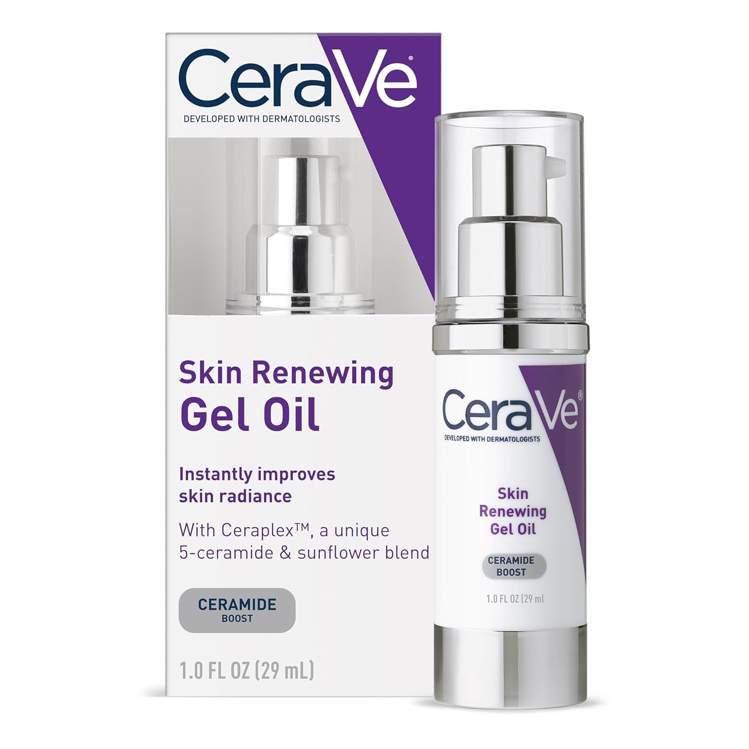 CeraVe Skin Renewing Gel Oil Face Serum 1 Ounce CeraVe hydrating gel oil serum with ceramide boost for radiant skin
