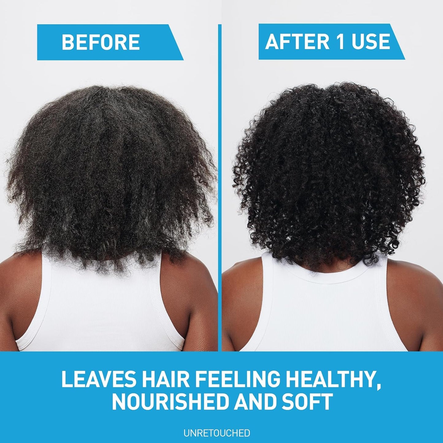 CeraVe anti dandruff shampoo and conditioner results before and after 1 use on curly hair.