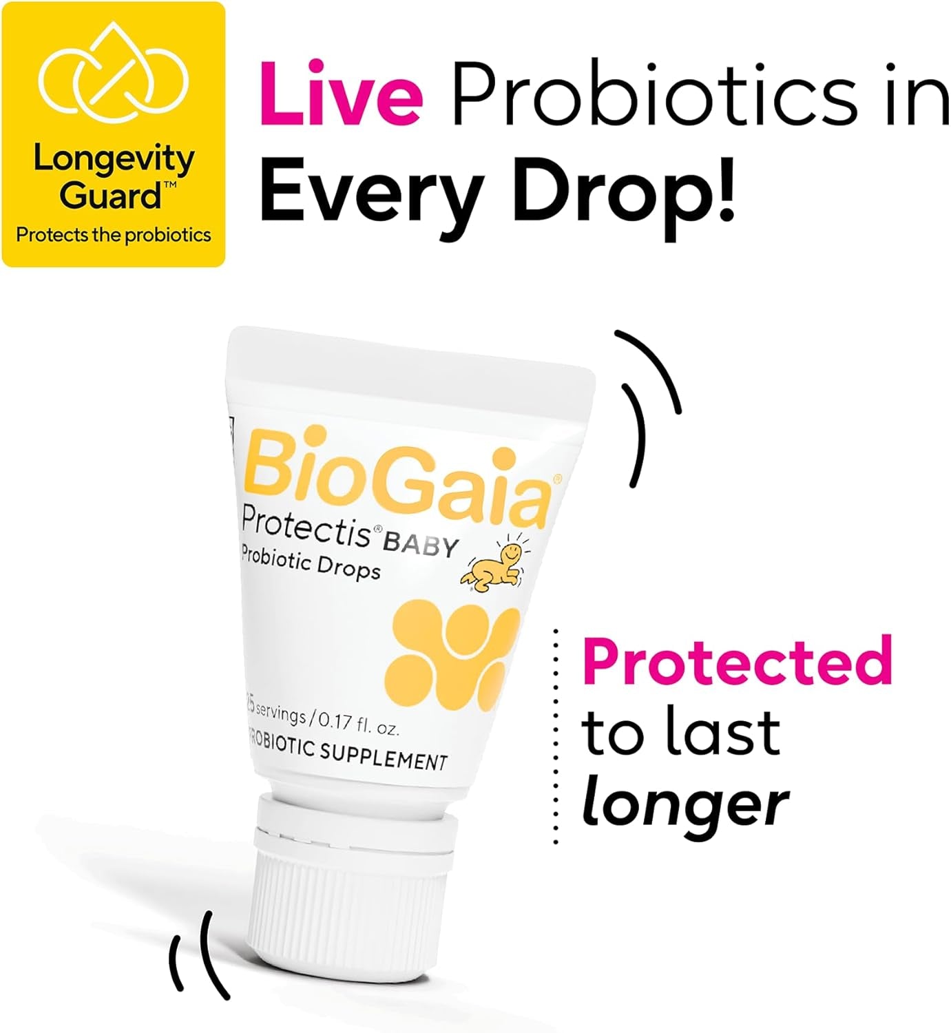 Biogaia Protectis Baby Probiotic Drops | Baby Essentials for Colic & Gas Relief | Safe for Newborns | Ease Crying, Fussing, Colic, Gas, Spit-Ups & Constipation | No Dairy, Soy & Gluten | 5Ml