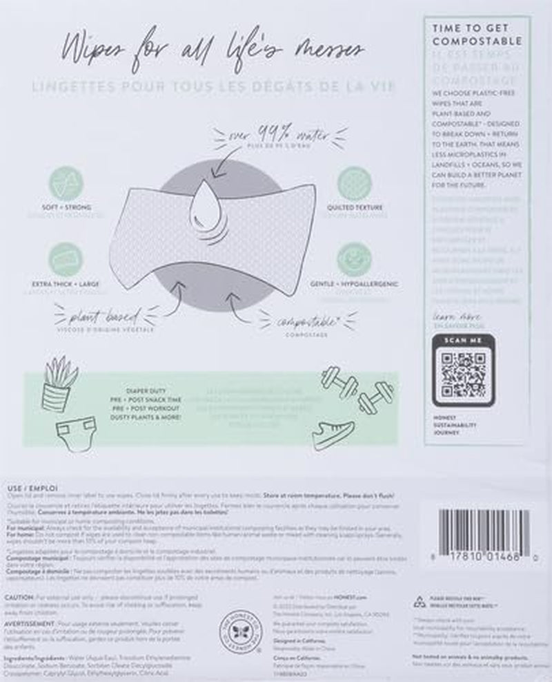 The Honest Company Hypoallergenic Multi-Use Baby Wipes for Sensitive Skin, Geo Mood, 288 Count (Pack of 3)