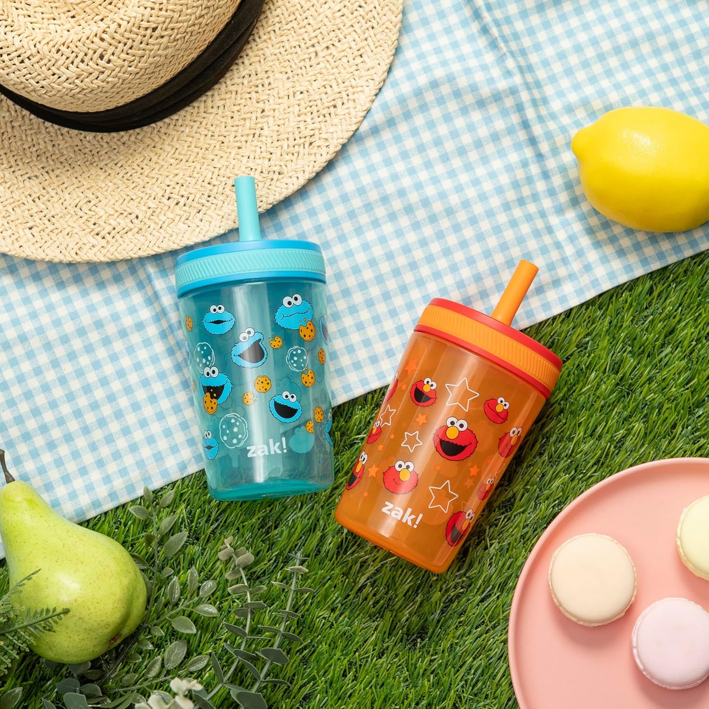 Zak Designs 15Oz Hello Kitty Kelso Tumbler Set, Leak-Proof Screw-On Lid with Straw Made of Durable Plastic and Silicone, Perfect Bundle for Kids, 2 Count (Pack of 1)