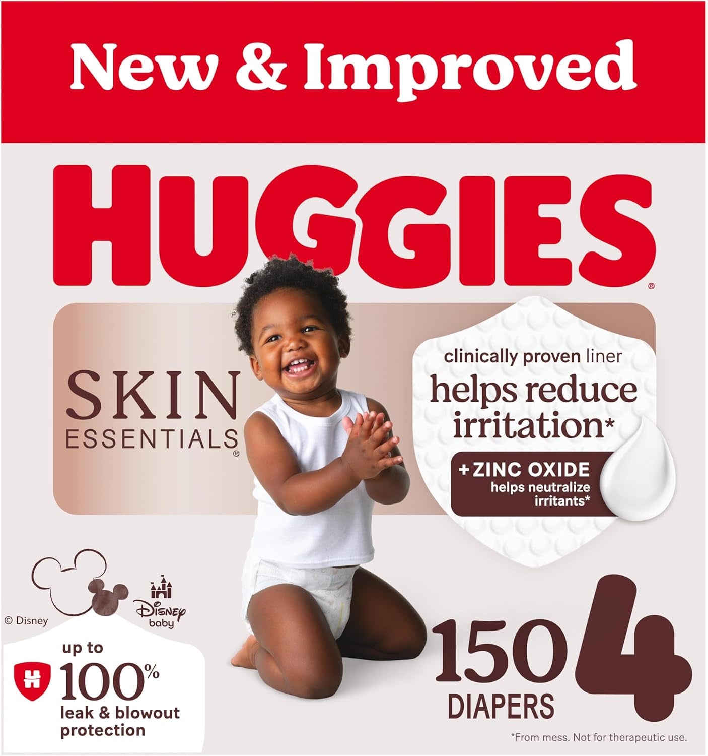 Huggies Size 6 Diapers, Skin Essentials Baby Diapers, Size 6 (35+ Lbs), 42 Count, Packaging May Vary