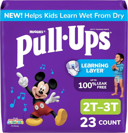 Pull-Ups Boys' Potty Training Pants, Size 2T-3T Training Underwear (16-34 Lbs), 23 Count