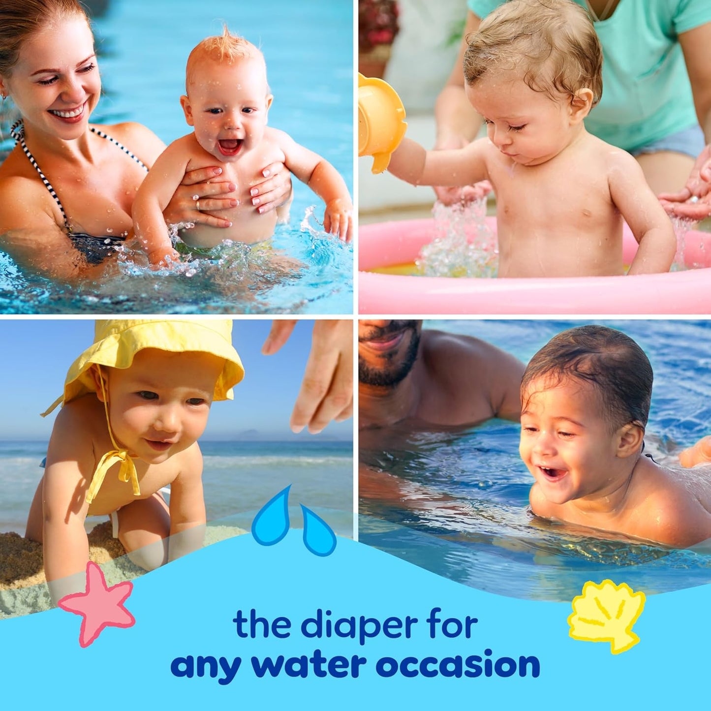 Pampers Swim Diapers - Splashers - Size 5+, 17 Count, Gap-Free Disposable Baby Swimming Pants