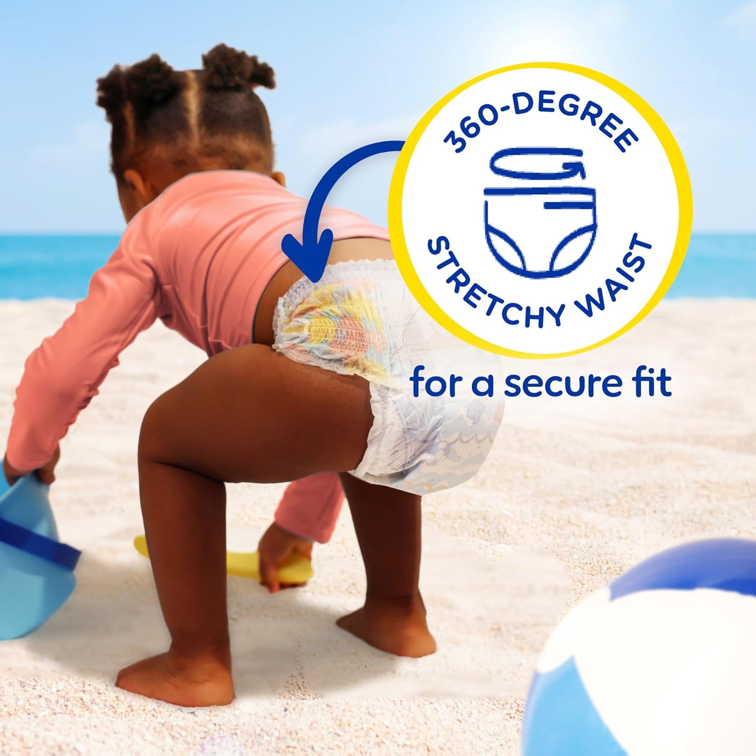 Pampers Swim Diapers - Splashers - Size 5+, 17 Count, Gap-Free Disposable Baby Swimming Pants