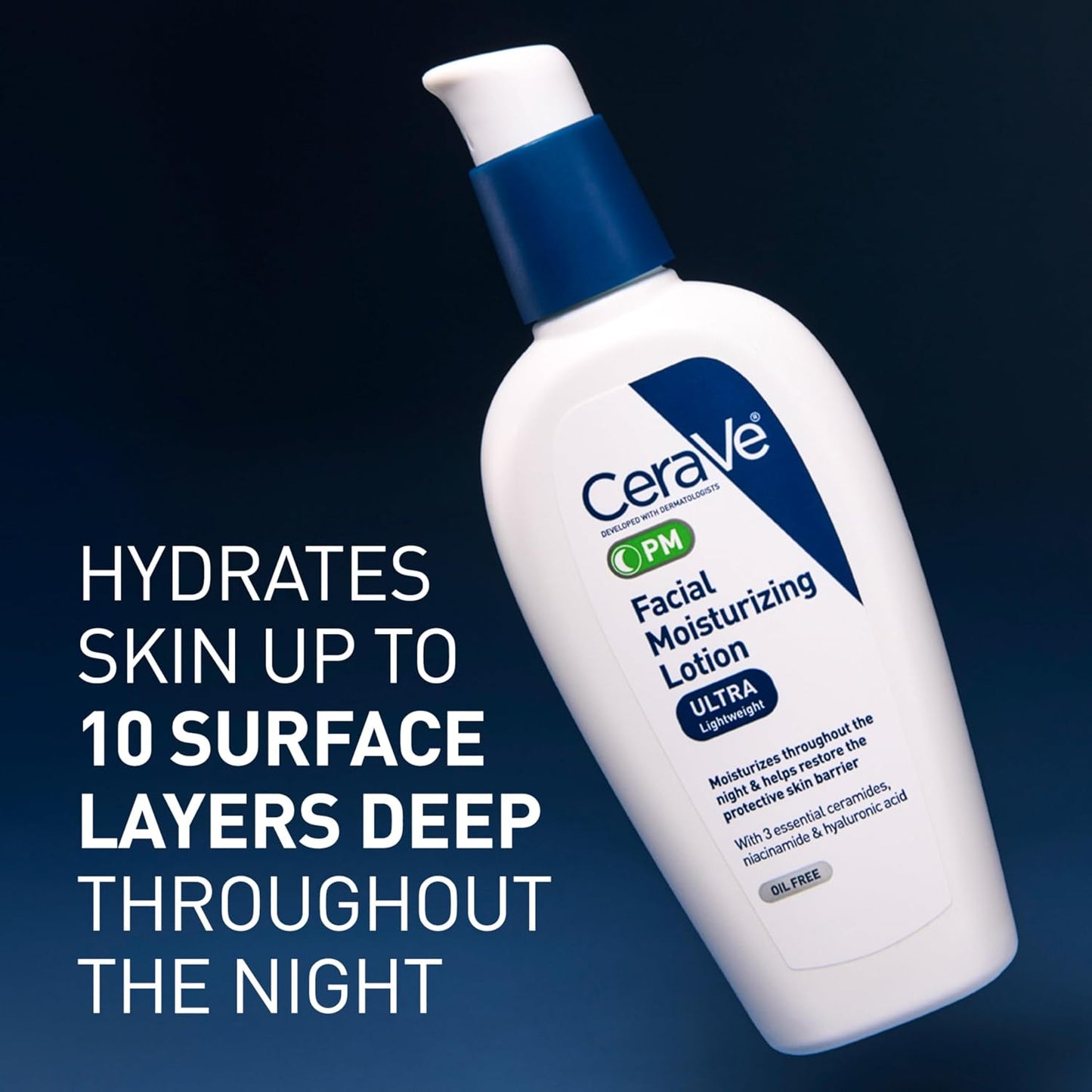 CeraVe facial moisturizing lotion set, ultra-lightweight and hydrating night cream for deep skin hydration.